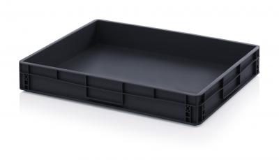 ESD Antistatic Euro Bin Containers - 80 x 60 x 12 cm (L x W x H) - 666 ESD EG 86/12 HG